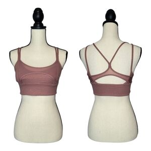 Lululemon Sports Bra Nulu And Mesh Yoga Bra Spiced Chai Strappy Back Size 6